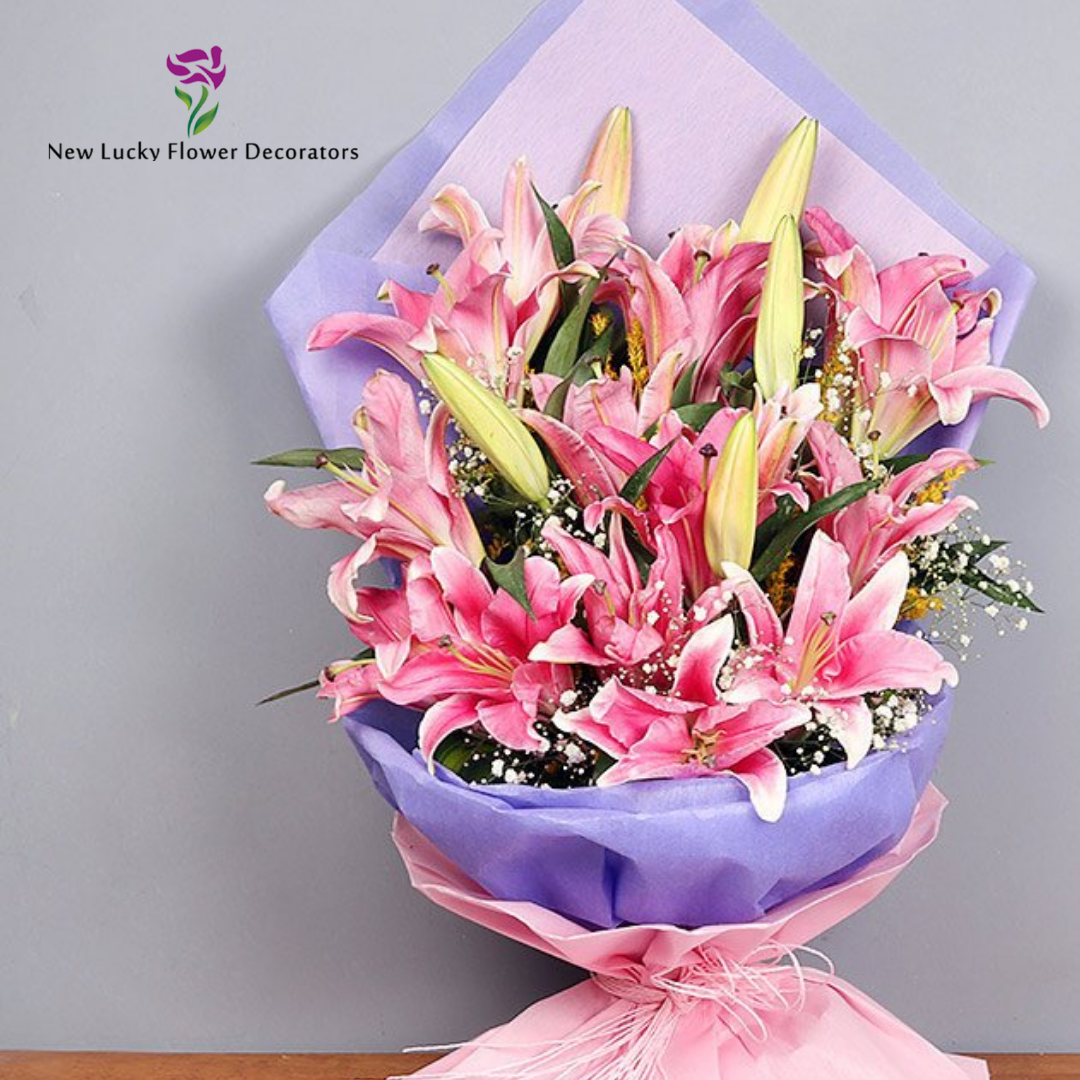 Pink Lilies Flower Bouquet