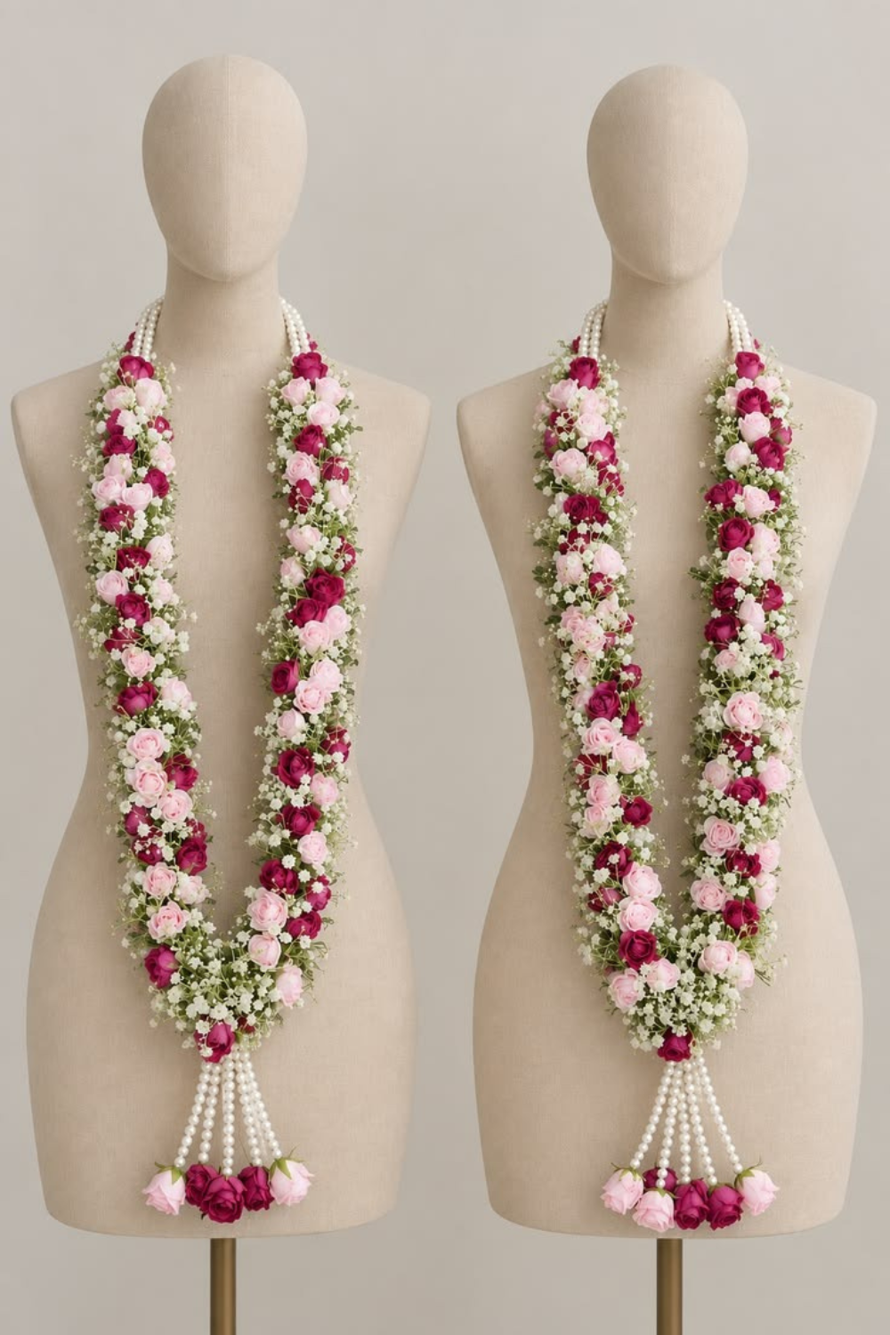Red Rose & Pink Rose with Gypsophila Vermala