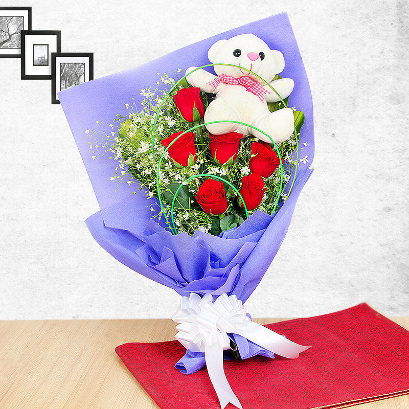 teddy day Teddy Red Rose Combo